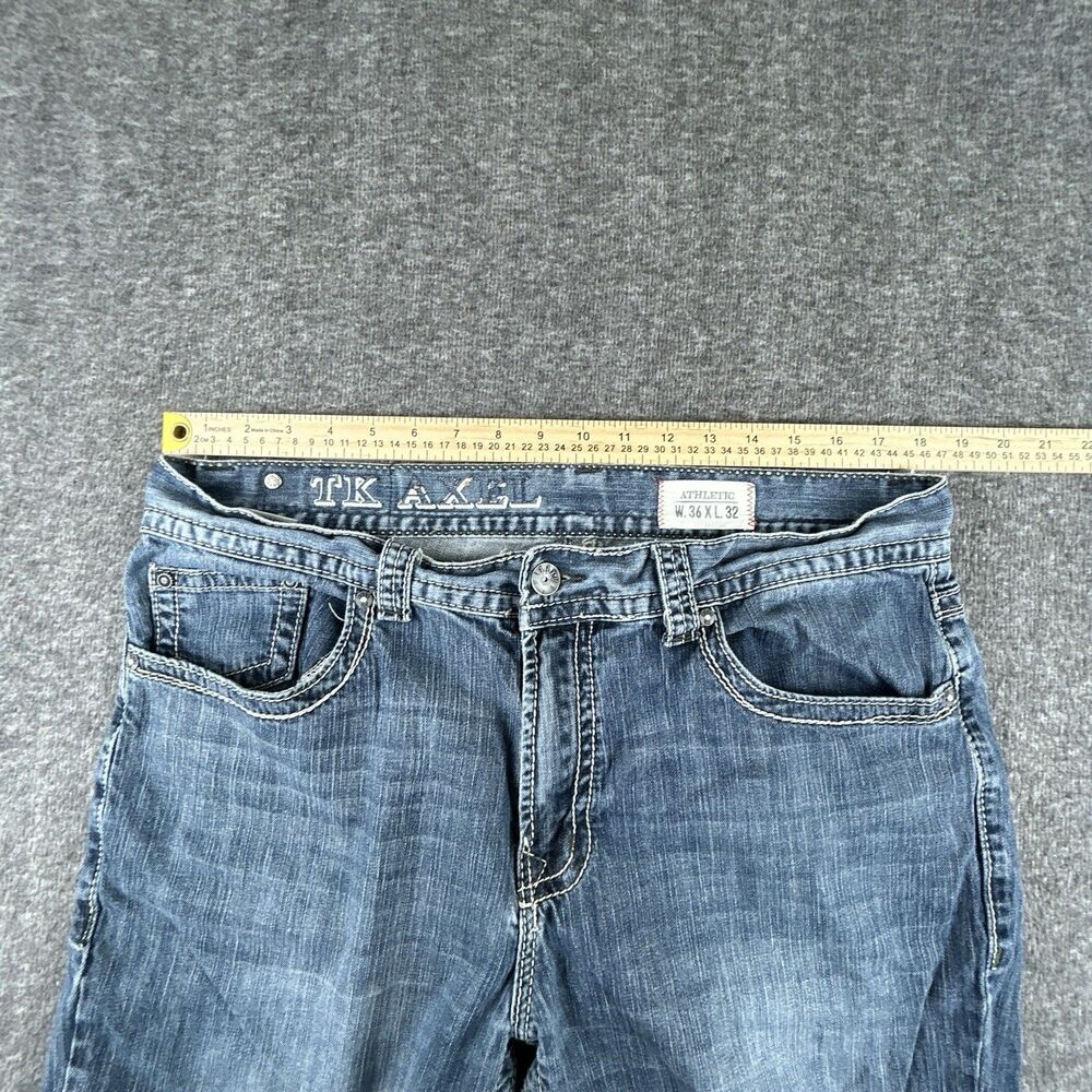 Axel Jeans TK Axel Mens 36x31 Actual Blue Athletic Fit Denim Straight Leg Faded - Picture 5 of 9